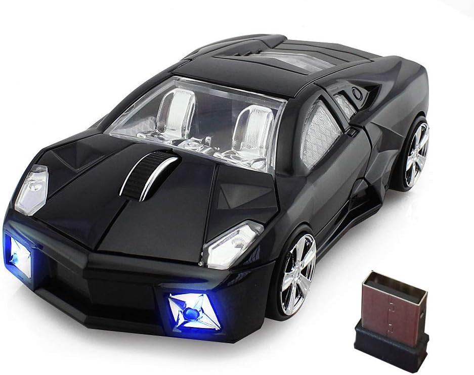 2.4Ghz Wireless Car Shape Mouse 3D Optical Gaming Mice USB Mini Receiver for PC Laptop Computer