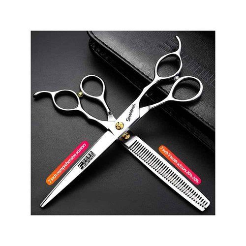 Professional Barber Hair Cutting Scissors/Shears (7-Inches) Stainless Steel Hairdressing Scissors (7 inch-2pc)