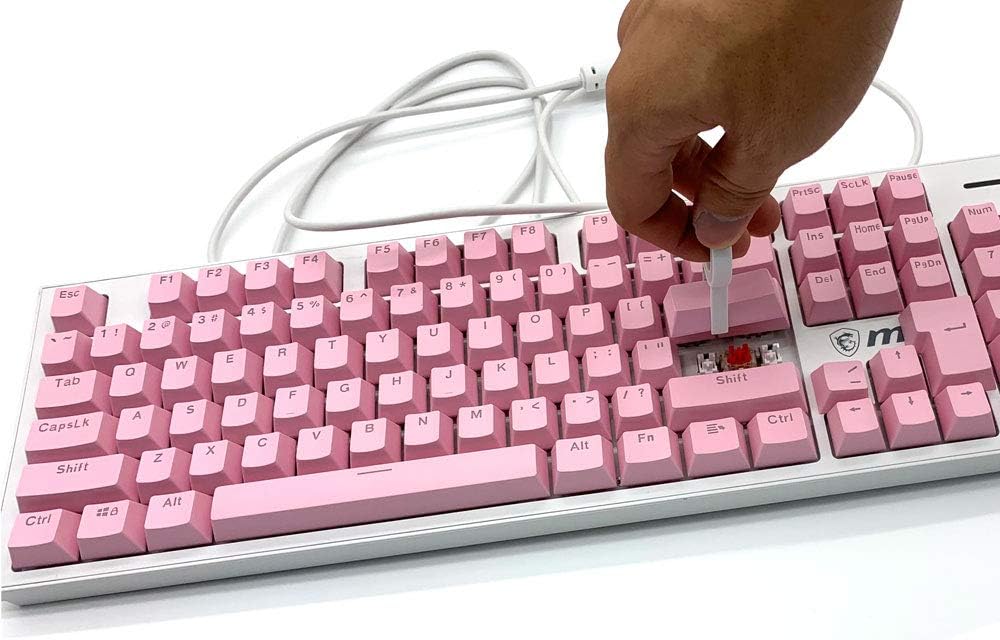 104 Keycaps for Mechanical Keyboard Compatible with MX Switches Doubleshot Support Led Lighting Keycaps OEM Profile for DIY Gaming Mechanical Keyboard 104 Ansi