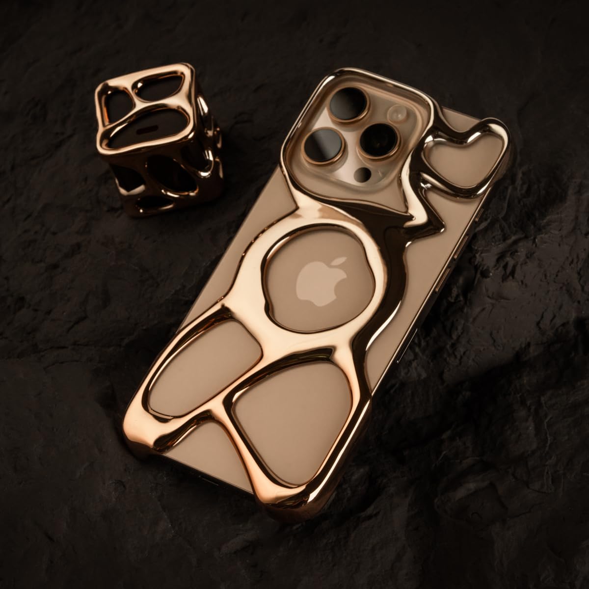 Angry miao Emptiness Phone Case for iPhone 16 Pro Max (Only),MagSafe Compatible 22g Lightweight,Heat Dissipating Ample Protection,(Desert Gold)