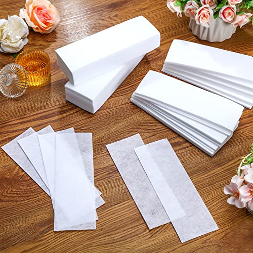 2000 Pcs 3'' x 8'' Non Woven Wax Strips for Hair Removal, Large Body and Facial Wax Strips Epilating Cloth for Leg Beauty Women Men Arms, White
