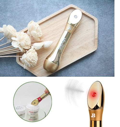 LED-VRANG Korean Skin Care Facial Massager Lifting Wrinkle Care LED Light Therapy Vibration Auto Sensor ON/Off (Gold)
