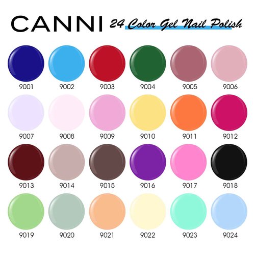 CANNI CC1 30Pcs 9ML Gel Nail Polish Set, Black Hot Pink Green Yellow Purple Blue Gel Polish Kit Soak Off LED UV Nail Art Starter Manicure Salon DIY at Home
