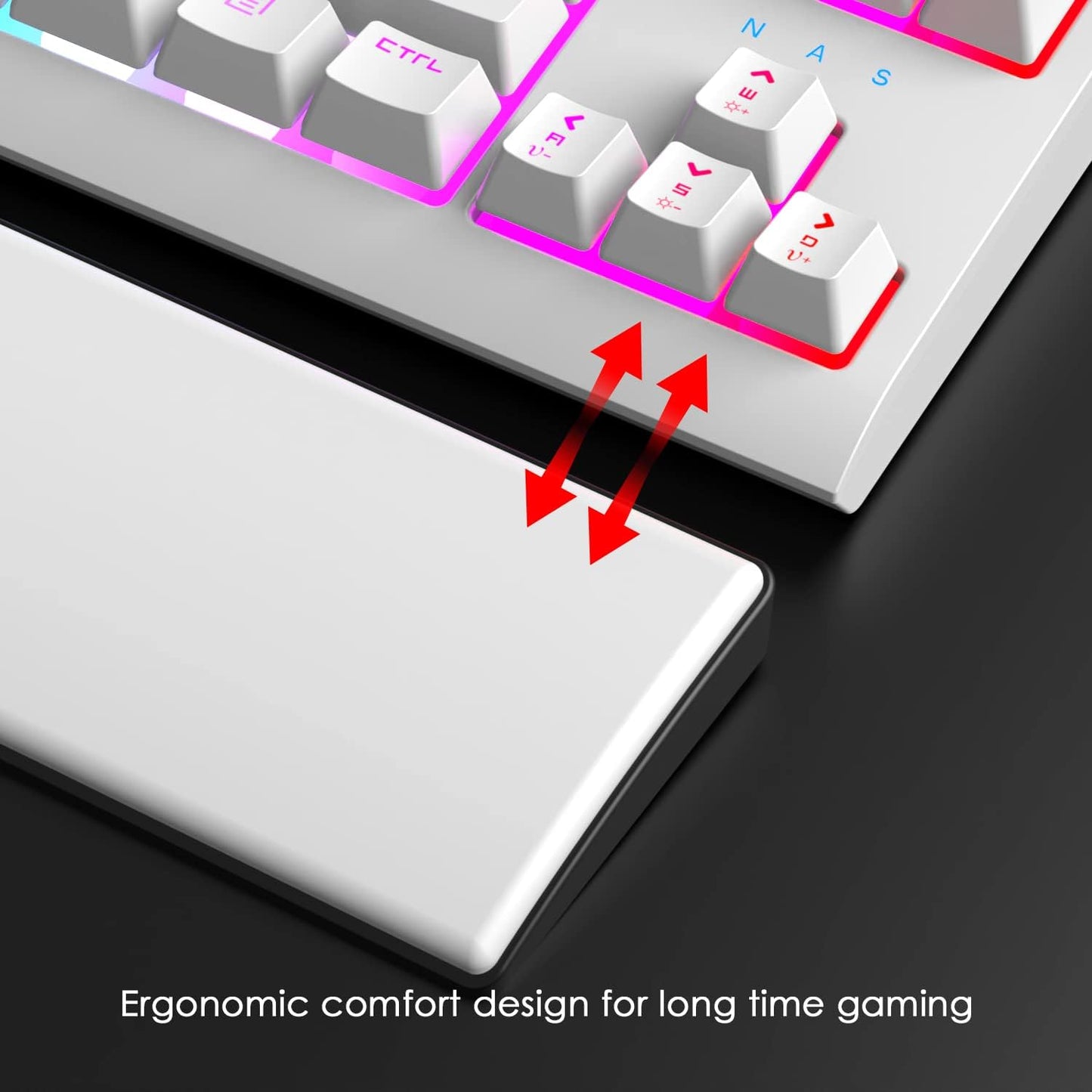 ZIYOU LANG Mechanical Gaming Keyboard, 87 Keys Chroma RGB LED Backlit, Blue Switch, USB-C, PC/Mac Compatible