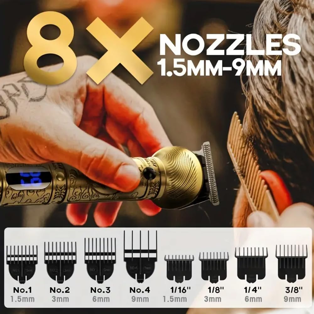 Professional Cordless Hair Clipper for Men, Electric Hair Clipper,Multifunctional 6-in-1Hair Cutting and Shaving Set