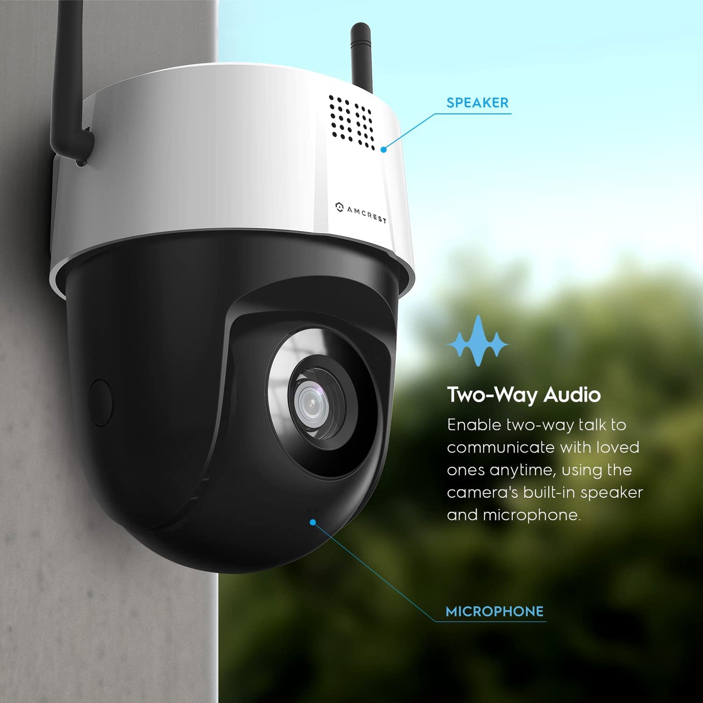Amcrest 5MP UltraHD Mini AI Outdoor WiFi Camera, Security IP Camera with Two-Way Audio, 98ft Full Color Nightvision, Remote Viewing, 5-Megapixel, Wide 106° FOV, IP5M-1190W-V2 (White)