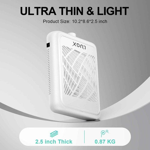 L'UGX Professional Nail Dust Collector, 6200RPM Nail Vacuum Dust Collector Nail Tech Fan Extractor Powerful Suction Machine for Acrylic Nail Polishing, Perfect for Home Salon Use