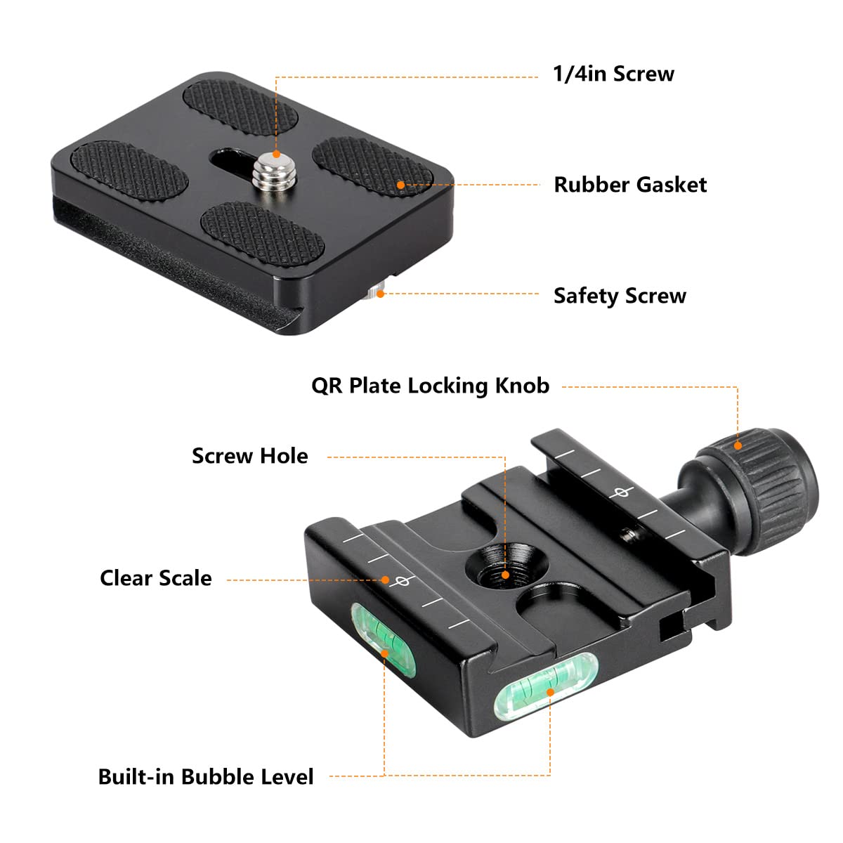 50mm Quick Release Plate Clamp Adapter Compatible with Arca Swiss for DSLR Camera Tripod Ball Head Monopod Stabilizer