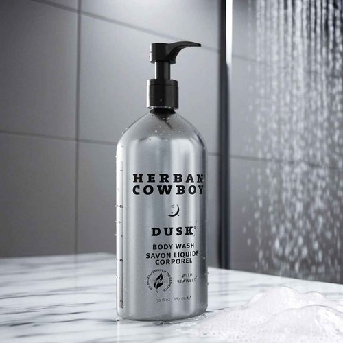Herban Cowboy Body Wash, Rich Cologne Scent, Enhanced with Plant-Powered Ingredients, Vegan Body Wash (Dusk, 30 Ounce Aluminum Bottle)