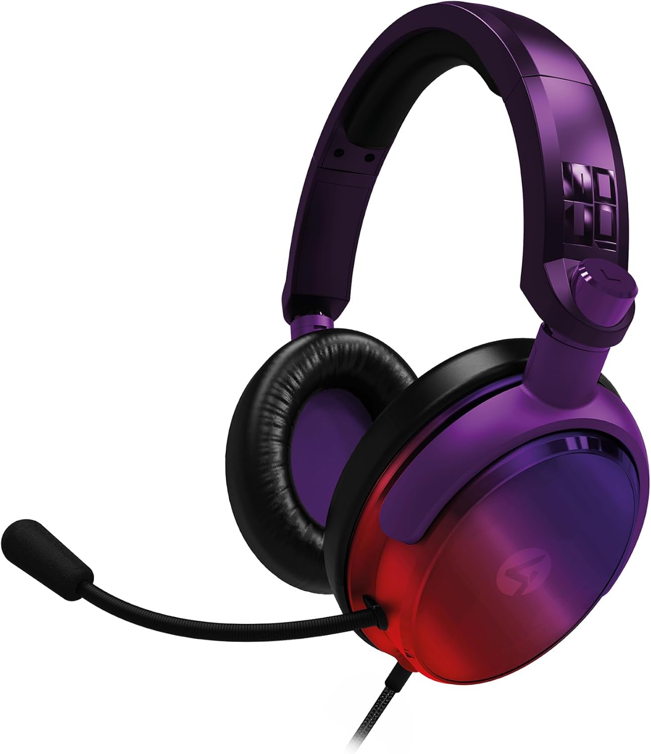 4Gamers C6-100 Gaming Headset Strike - Red & Purple, Compatible with Xbox, PS4, PS5, Switch, PC, Mobile and Tablet