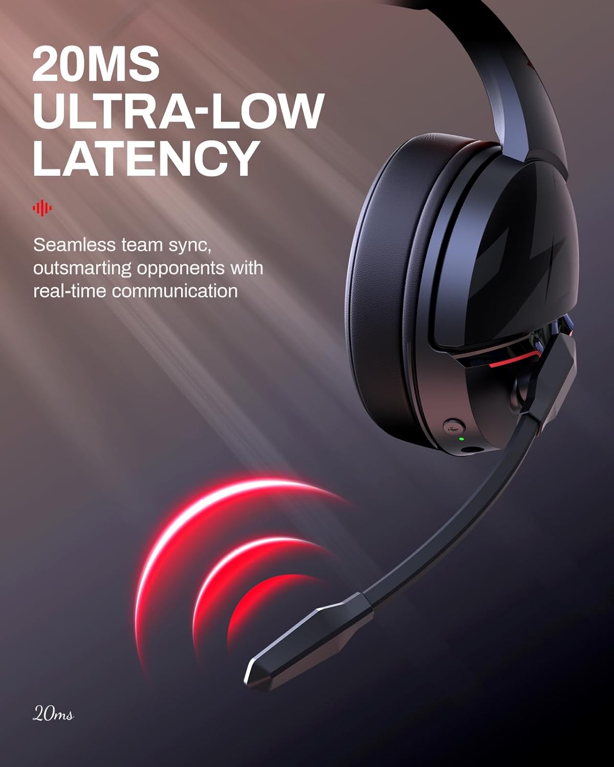 acer Wireless Gaming Headset, PS5 Headset with 2.4GHz for Ps5, Ps4, PC, Switch, Bluetooth 5.3 + 100Hrs Gaming Headphones with Noise Canceling Mic for Laptop, Mobile, Mac, 50mm Drivers (Red)