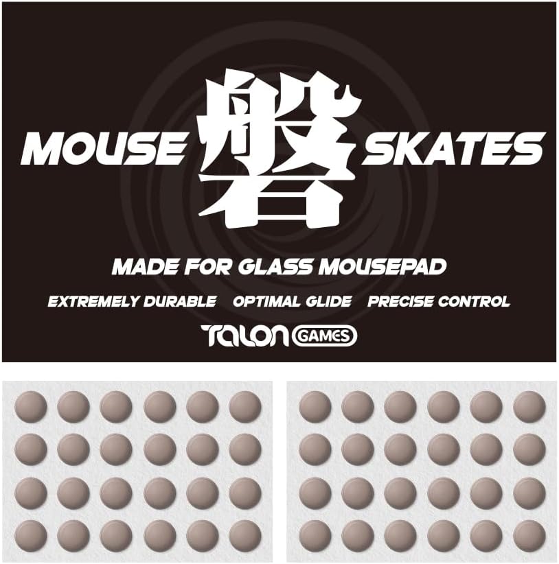 48 Dot Mouse Skates Universal for Glass Mousepads, 6mm, High Durability, Lasting Performance, Low Noise, Curved Edge, Speed & Control (磐 Series, Khaki)