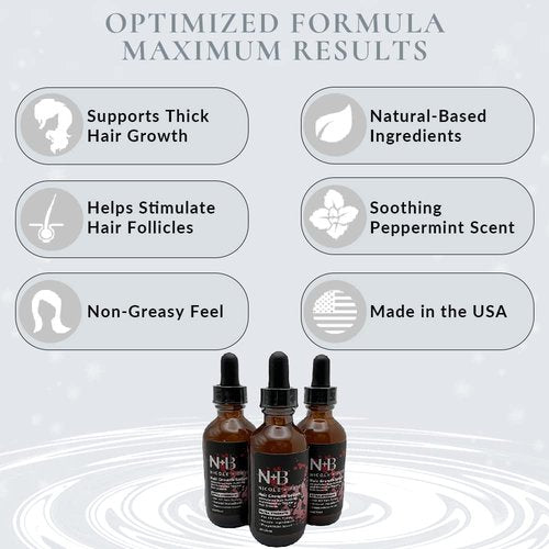 N+B Hair Growth Serum - Helps Promote Thicker, Fuller, & Healthier Hair w/Biotin, Natural-Based Formula, Helps Prevent Hair Fall & Thinning, For Women In All Hair Types - (2oz.) (6-Pack)
