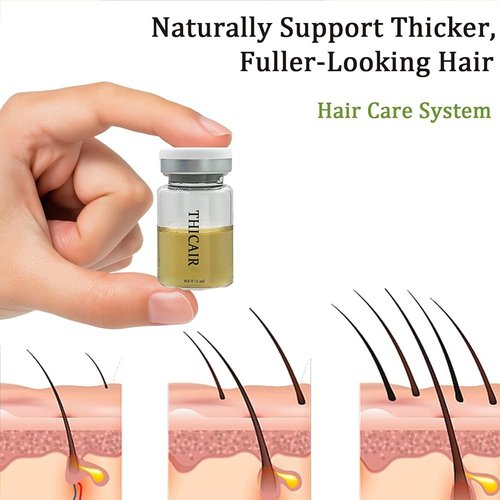 Thicair Hair Regrowth System - Advanced Hair Growth Treatment with Copper Peptides & Collagen, Knotweed and Ginseng Root Extract, Hydrating & Fuller Hair Kit for Fine or Thinning-Looking Hair (1 Pack)