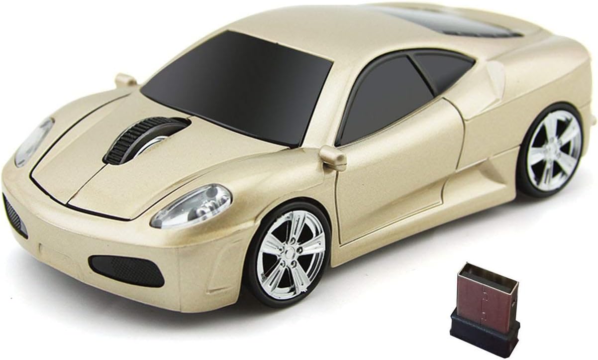 2.4Ghz Wireless Car Shape Mouse 3D Optical Gaming Mice USB Mini Receiver for PC Laptop Computer