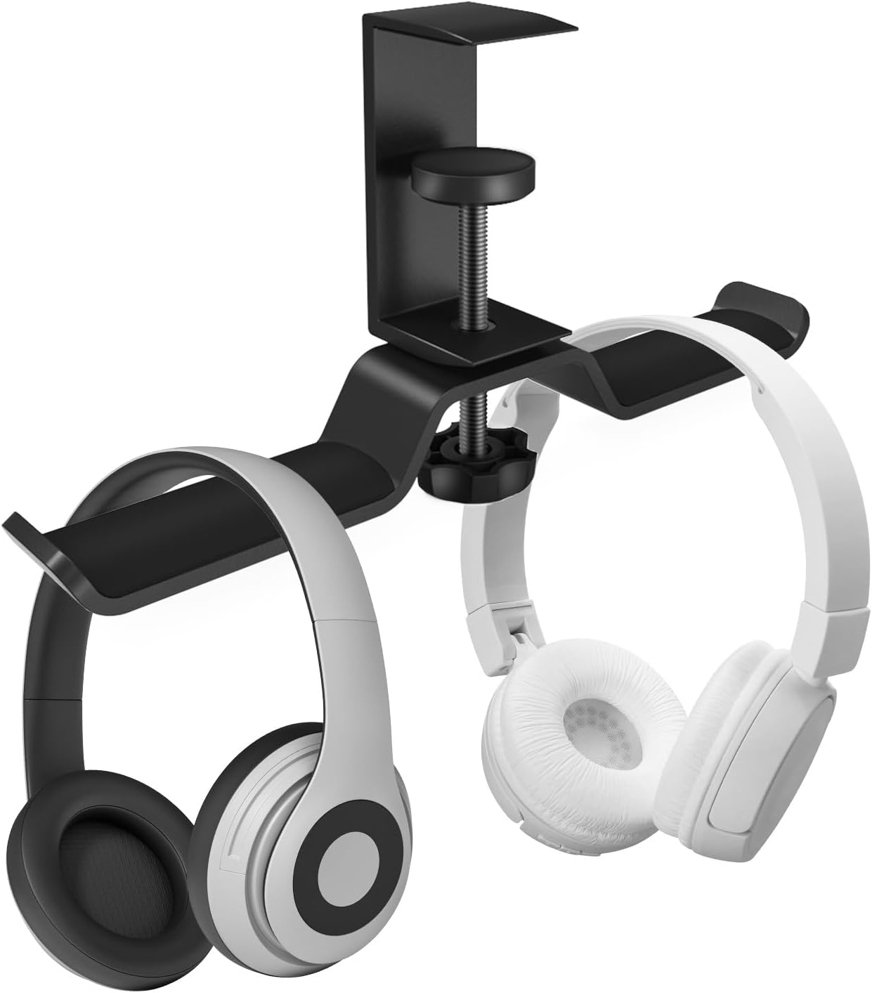 aceyoon Under Desk Headphone Hanger, Aluminum Headphone Stand,Headset Holder Space-Saving for Bag/Backpack/Gaming Headphone, Black