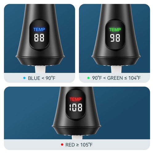 FORIOUS Black LED Kitchen Faucet with Pull Down Sprayer, High Arc Single Handle Modern Stainless Steel Sink Faucet with Temperature Digital Display, Suitable for Farmhouse Camper Rv Bar