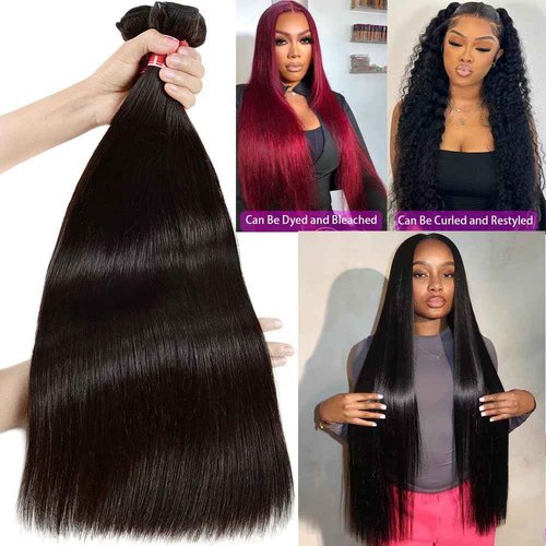 Straight Bundles Human Hair 12A Human Hair 3 Bundles Straight Hair Brazilian Hair Deals Human Hair Bundles Virgin Human Hair Bundles Remy Human Hair Bundles 20 22 24 Inch Human Hair Extensions