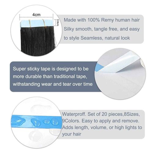 Seamless Invisible Leather Knitted Hair Extensions Pu Leather Knitted 100% Human Hair 24 Inches # 60 Platinum Blonde Hair 50g 20 Pieces