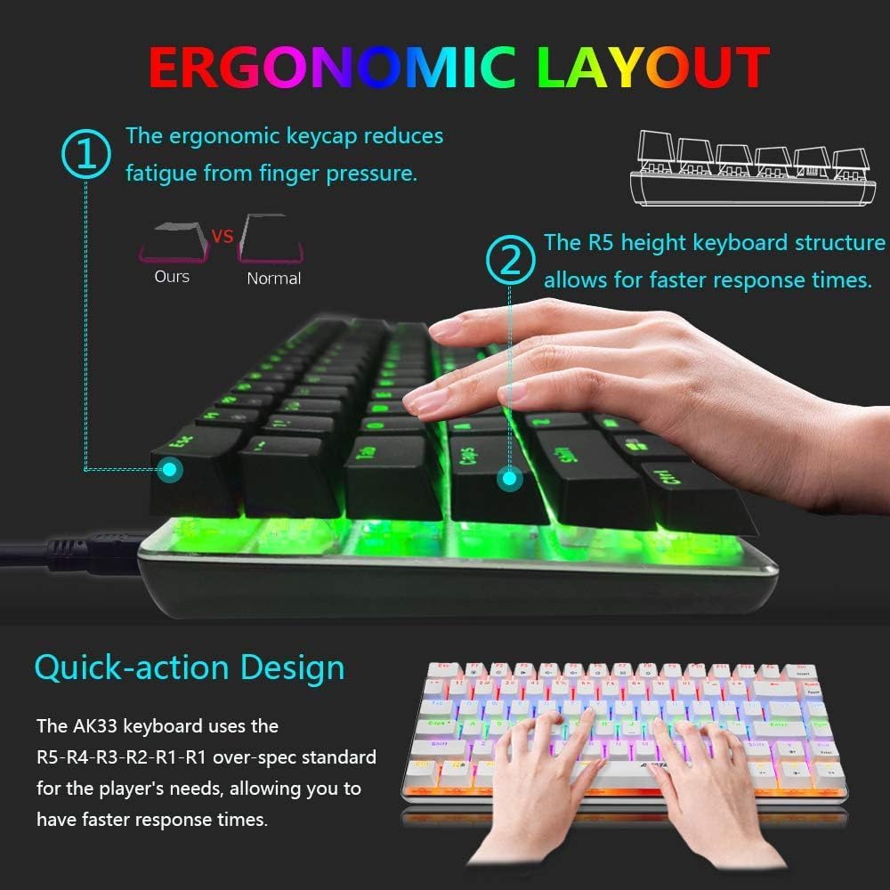 ZIYOU LANG Gaming Keyboard and Mouse and Mouse Pad,Wired White LED Backlit Mechanical Keyboard,Superlight RGB Gaming Mouse,12000DPI Optical Sensor,6 Programmable Buttons Mice for PC Gamers