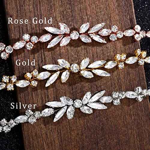 Unicra Wedding Crystal Hair Combs Bridal Headpieces Wedding Hair Accessories for Brides (Silver)