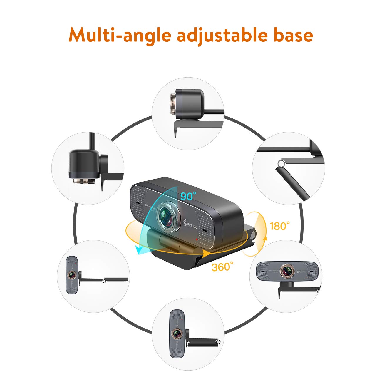 Angetube 1080P Web Camera for Computer HD Webcam with Microphone - USB PC Camera with 90-Degree Wide Angle, Plug and Play for Zoom | Skype | Teams | Streaming | Video Calling