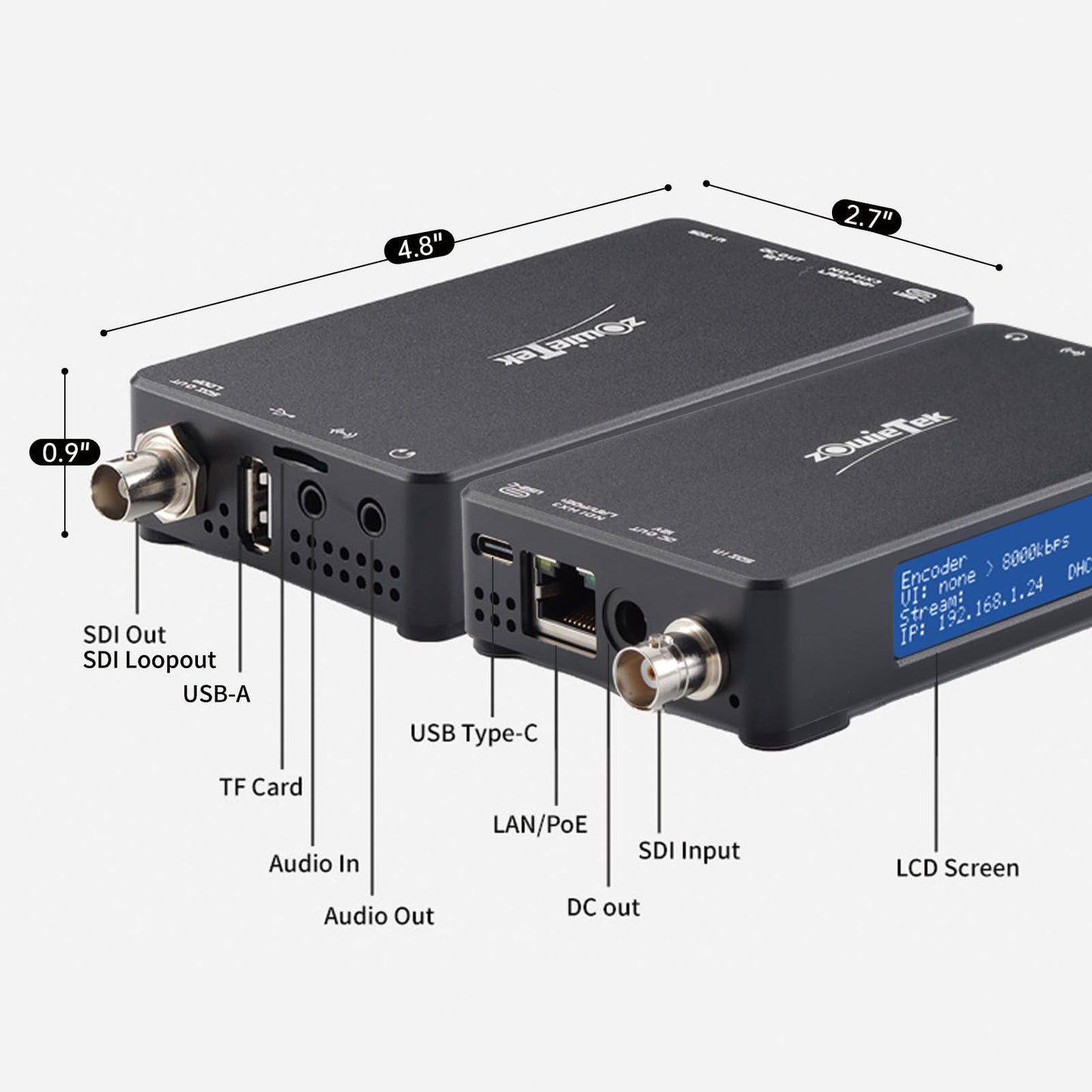 3G SDI Native NDI|HX3 Video Streaming Encoder Decoder, ZowieBox, UVC to SDI Converter, SDI Video Capture Extender with Loopout, SRT/RTMP(S)/RTSP to NDI, Standalone H.265/H.264 Live Stream with PoE
