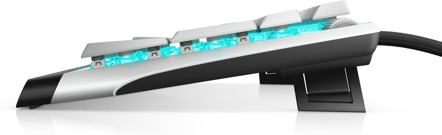 Alienware Low-Profile RGB Gaming Keyboard AW510K, AlienFx Per Key RGB LED Color Backlighting, Media CONTROLS & USB Passthrough, Cherry MX Low Profile Red Switches