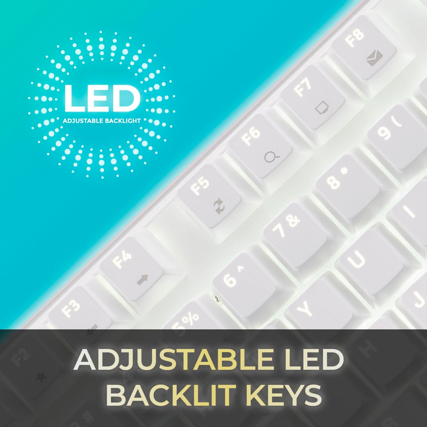 ADESSO AKB-680UW Mechanical Keyboard with Copilot AI Hotkey - Brown Switch, Multi-OS Compatible | Enhanced Productivity with Tactile and Quiet Feel and Multimedia Keys, White