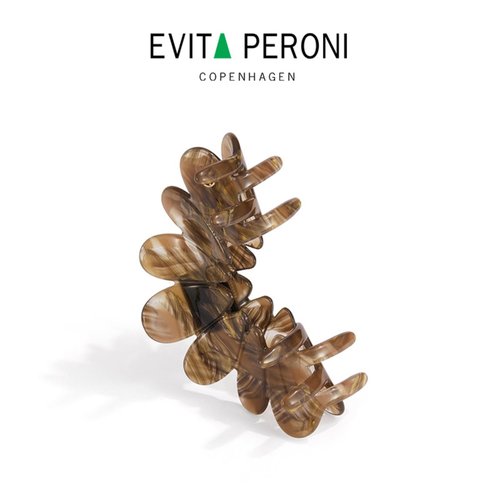 EVITA PERONI Hair Clip, Flower Hair Clips Large Hair Claw Clips for Thick Hair, Non Slip Strong Hold for Women Girls-Brown