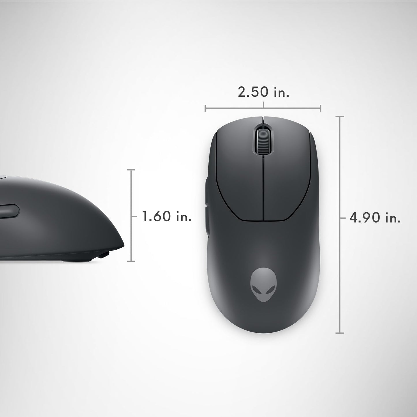 Alienware Pro Wireless Gaming Mouse - 2.4GHz Gaming Wireless/USB Wired Connectivity, Adjustable DPI, Optical Sensor Technology, 6 Programmable Buttons, 650 IPS Sensor Max Speed - Dark Side of the Moon