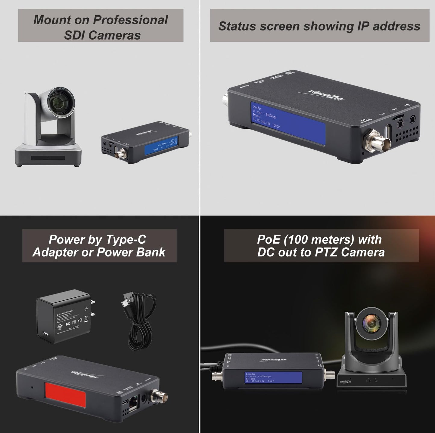 3G SDI Native NDI|HX3 Video Streaming Encoder Decoder, ZowieBox, UVC to SDI Converter, SDI Video Capture Extender with Loopout, SRT/RTMP(S)/RTSP to NDI, Standalone H.265/H.264 Live Stream with PoE