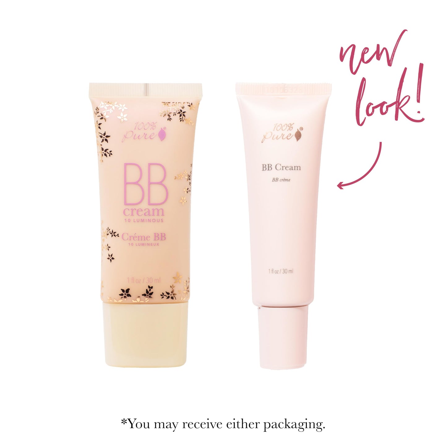 100% PURE BB Cream Shade 10 Luminous Full Face Coverage Skin Care & Glow - All-In-One Primer Concealer & Foundation Makeup - Shimmery, Dewy Youth Light Color w/Warm Undertone - Vegan - 1 Fl Oz