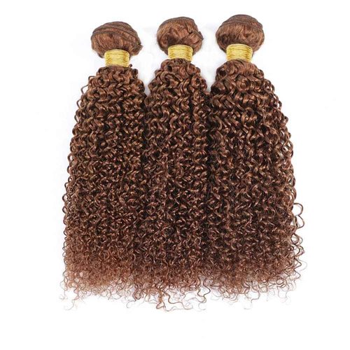 Giginger Bundles Human Hair 24 26 28 Inch Color 30 Light Brown Jerry Curly Wave Bundles Human Hair Unprocessed Quick Weave Soft Sewn In Hair Extensions for Black Women