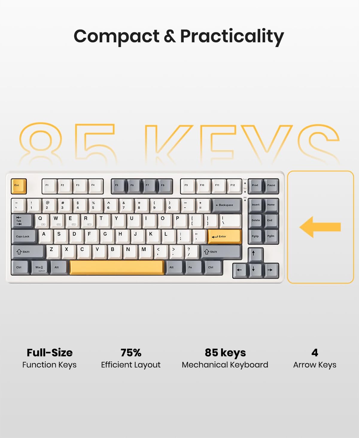 85 Keys Wireless Mechanical Keyboard&17 Keys Number Pad
