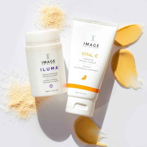 IMAGE Skincare POREfection Power Duo, Iluma Intense Brightening Exfoliating Powder with VITAL C Hydrating Enzyme Masque