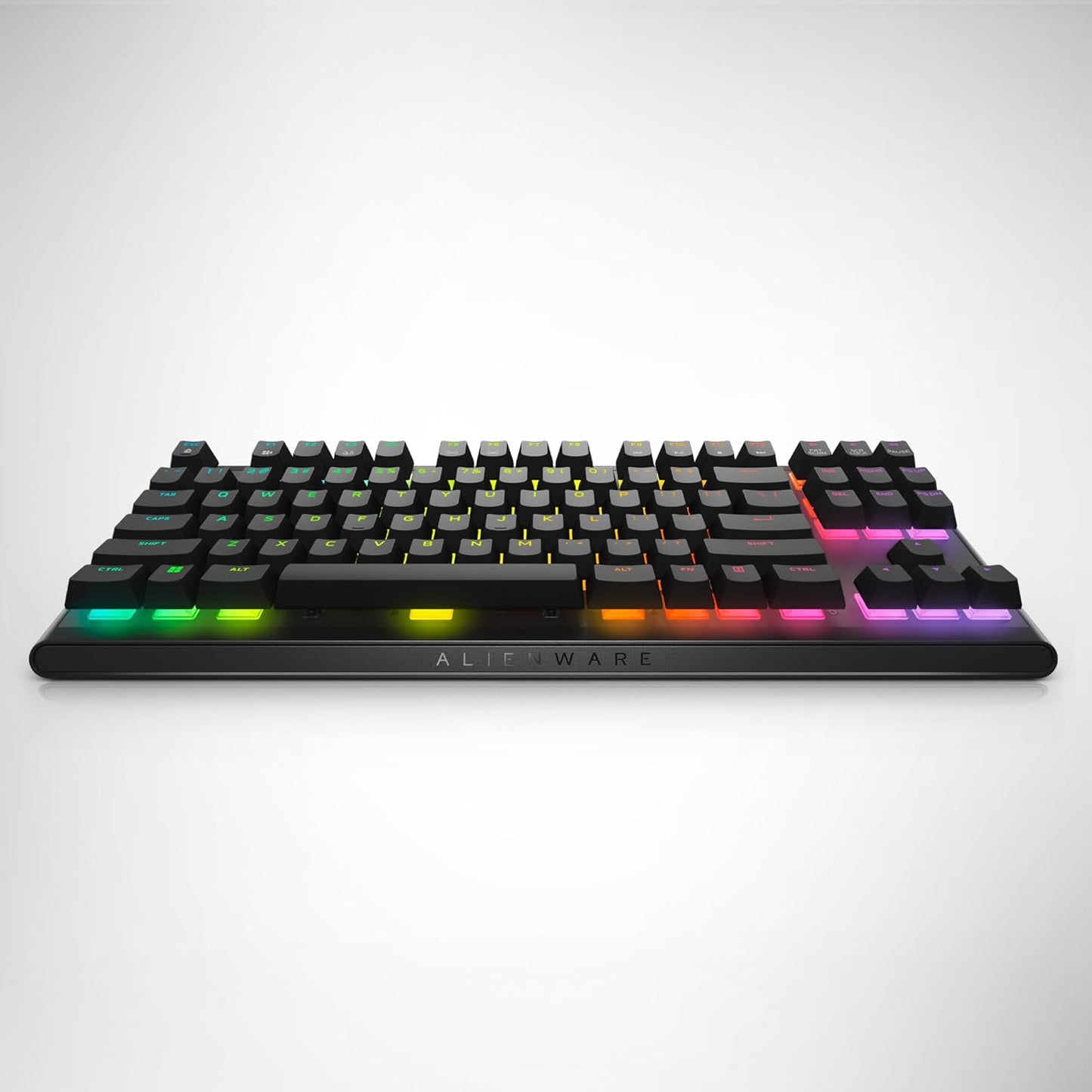 Alienware Low-Profile RGB Gaming Keyboard AW510K Light, Alienfx Per Key RGB Lighting, Media Controls and USB Passthrough, Cherry MX Low Profile Red Switches, Lunar light