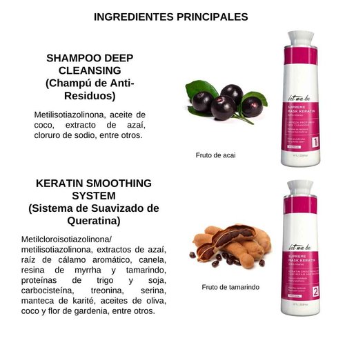 Let Me Be Keratin Hair Kit – Progressive Supreme Mask & Deep Cleansing Shampoo 2x1L (33.8 fl oz) – Frizz Control, Intense Shine – Professional Smoothing System for All Hair Types