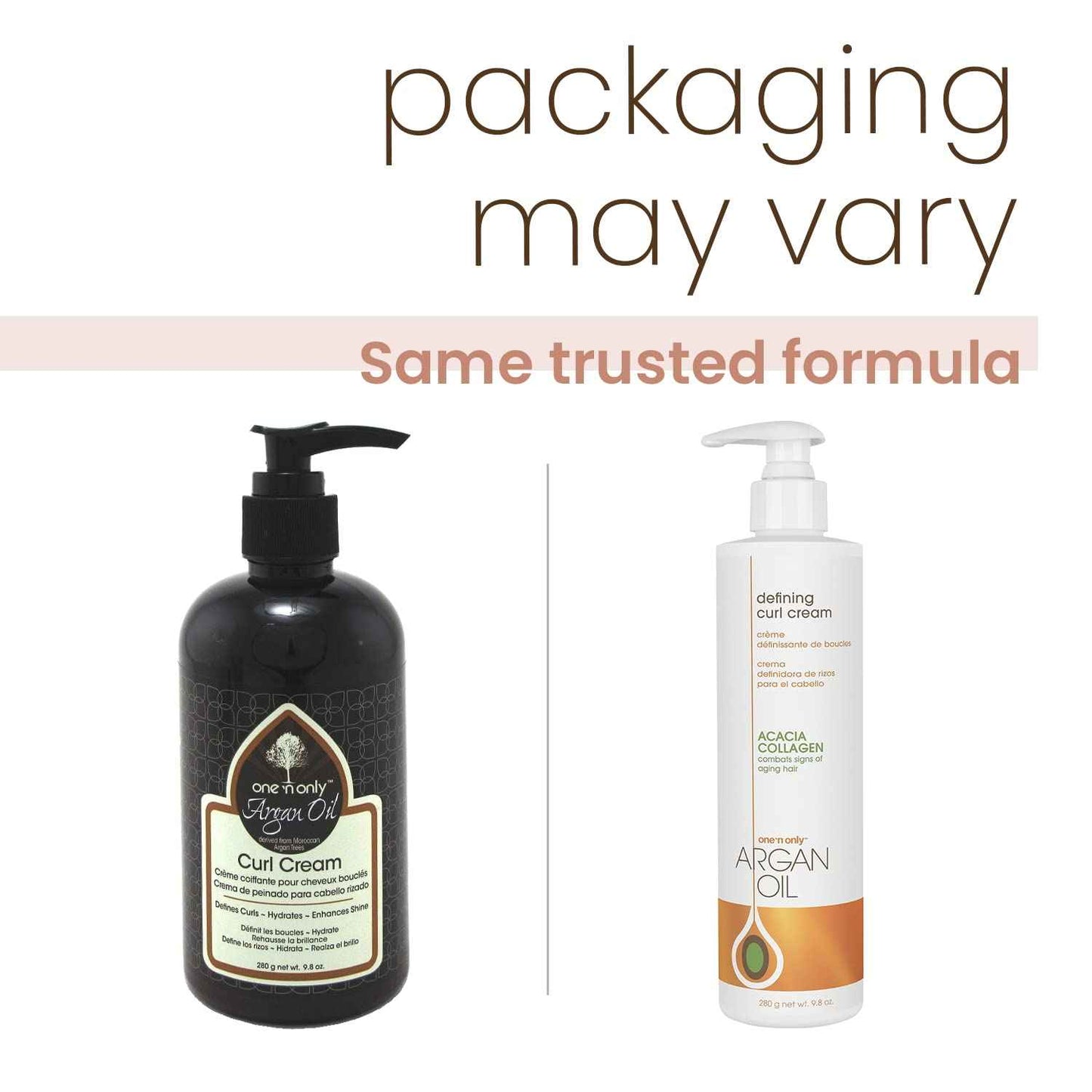 One 'n Only Defining Curl Cream with Argan Oil, Leave-in Conditioning Cream, Defines and Leaves Strong Curly Hair, Enhances Shine and Hydrates Without Sticky Residue, 9.8 Ounces (4 Pack)