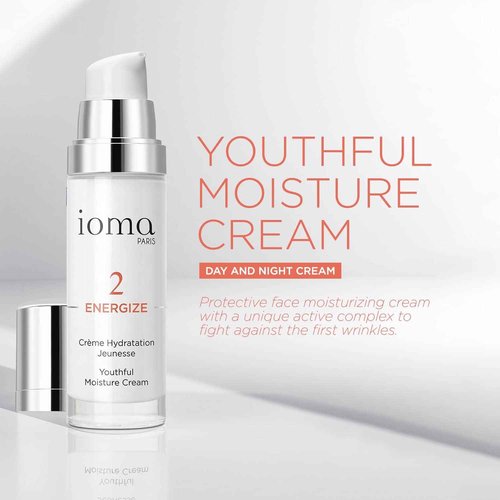 IOMA Paris Youthful Moisture Cream, Anti-Aging Protective Skin Firming Face Cream Fights First Signs of Wrinkles, 30 ml