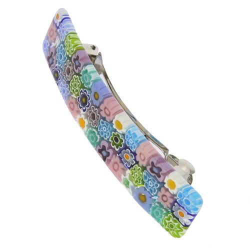 GlassOfVenice Murano Glass Millefiori Hair Clip - Pastels