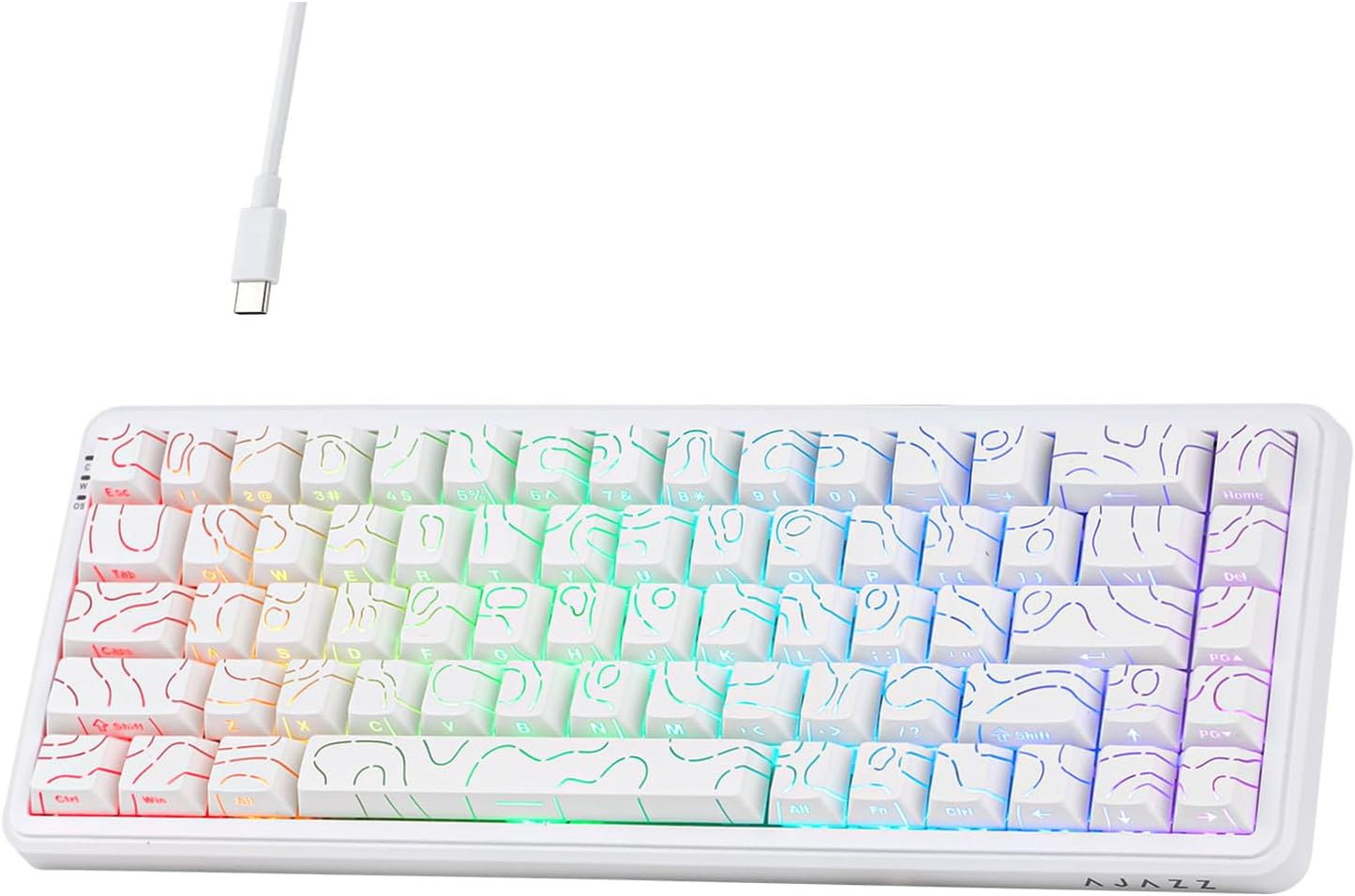 AK680 MAX Wired Gaming Keyboard with Hall Effect Switch, Rapid Trigger Magnetic Keyboard with 8K Polling Rate, Top Structure, RGB Backlight (White)