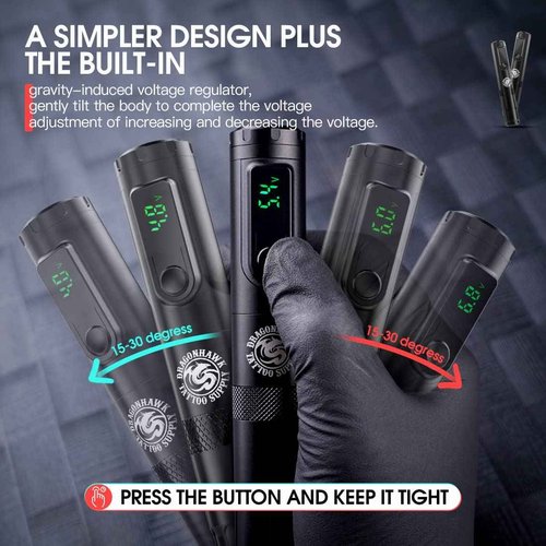 Dragonhawk X4 Tattoo Pen Kit Wireless Tattoo Machine Gun Kit Tattoo Cartridges Needles Black Tattoo Ink Supplies General Tattoo Kit TZ-025