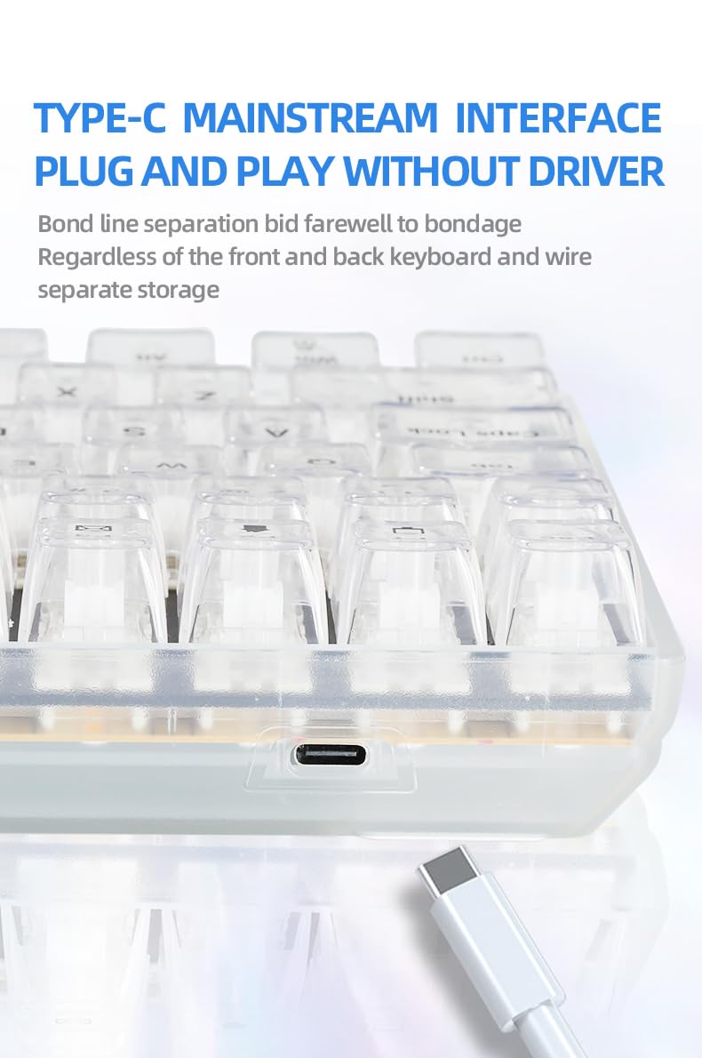 ZyphX Z-Zero 98-Key Mechanical Keyboard, Hot-Swappable RGB, Crystal Clear Housing, Ice Soul Linear Switches, TOP Mount (Crystal)