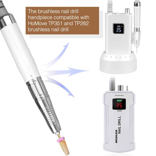 Brushless Nail Drill Handpiece Replacement for HoMove Brushless Nails Drill TP351, Compatible with AZGOGO Brushless Nail Efile TP322(ONLY Handpiece)
