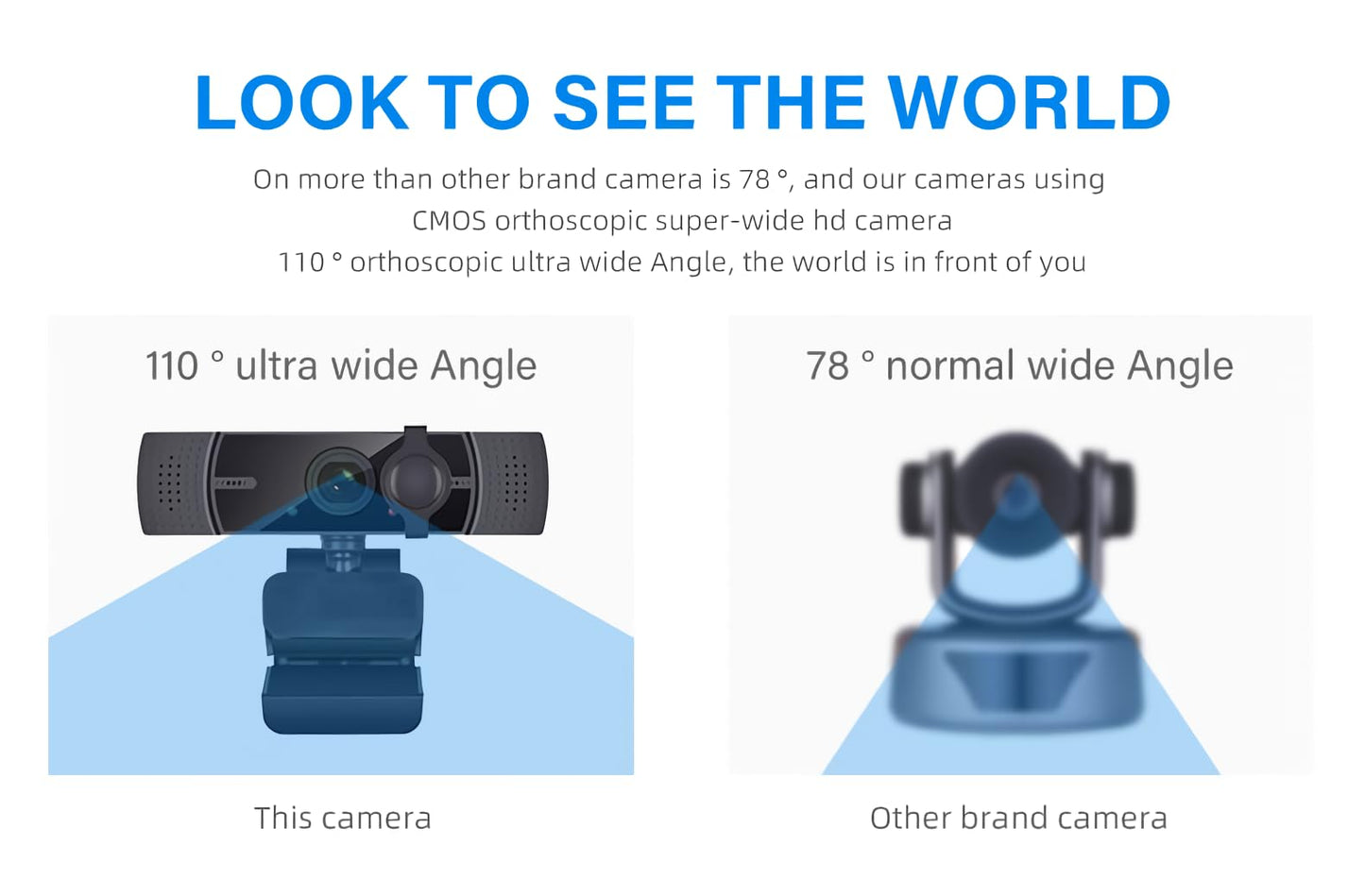 2K Webcam, Ultra 2K HD Computer Camera with 2K/30fps, 2 Noise-Reduction Mics, TOF Autofocus Streaming Webcam with Privacy Cover, for Computer/Zoom/Skype/YouTube/Laptop