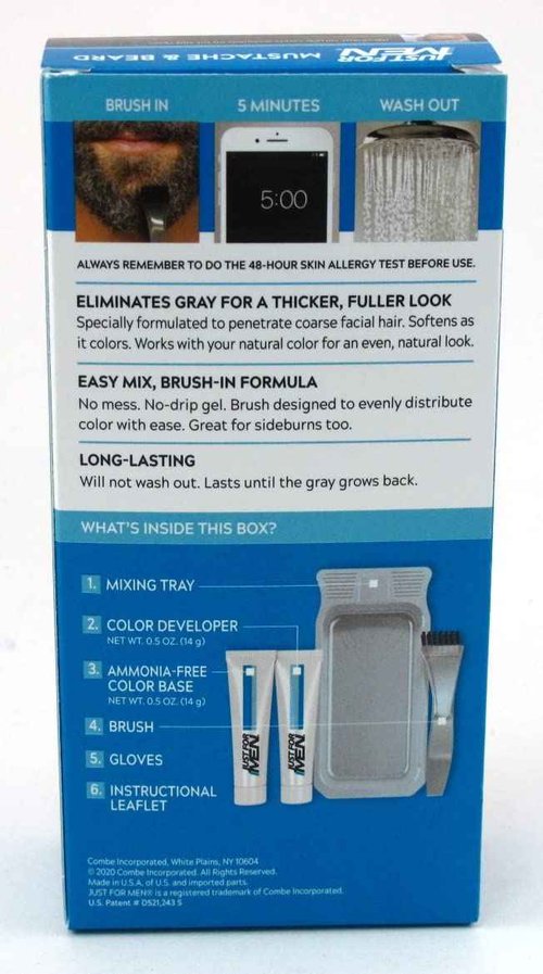 Just for Men Mustache & Beard #M-50 Darkest Brown Color Gel (Case of 6)