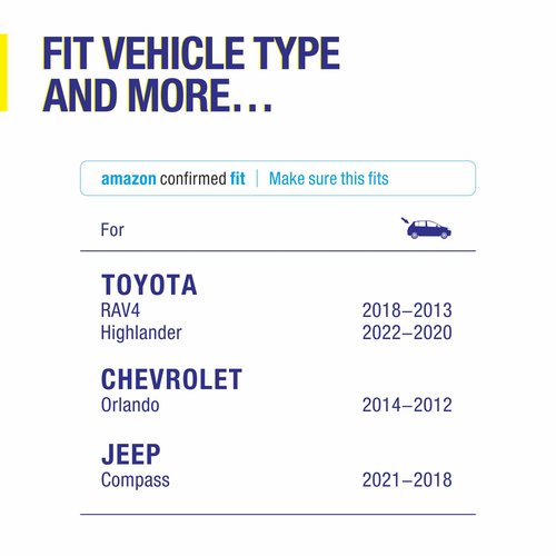 10" Rear Wiper Blades Replacement For TOYOTA RAV4 2018 2017 2016 2015 2014 2013,Highlander 2024 2023 2022 2021 2020,Corolla Cross 2022-2024,Jeep Compass 2024-2018, BACK Windshield Wiper Blades-(10-A)