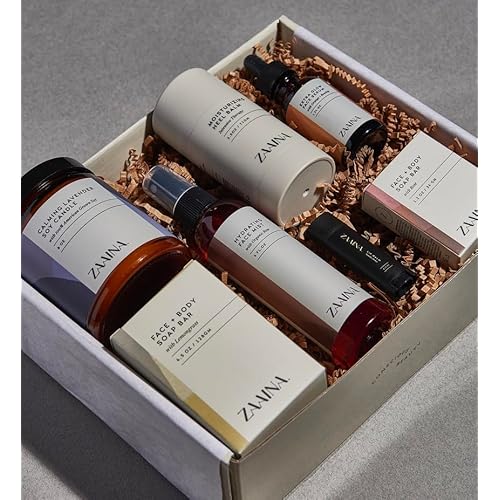 ZAAINA Spa Gift Set for Her - Relaxation Spa Kit for Women, Pampering At Home Bath and Body Self Care Spa Package, Luxury Spa Birthday Gifts for Women (PREMIUM Spa Set w/ Candle)