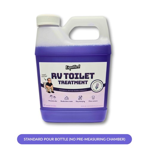 Liquified RV Toilet Treatment - Black Holding Tank Digester - Odor Eliminator - Lavender Scent - Matts RV Reviews (Lavender F-Style, 32oz)